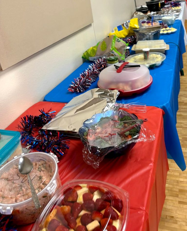 Carriage Manor Resort Potluck Festive Food Tables